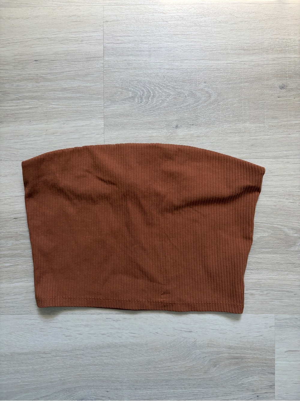 Madewell Chocolate Brown Ribbed Bandeau Tube Top M